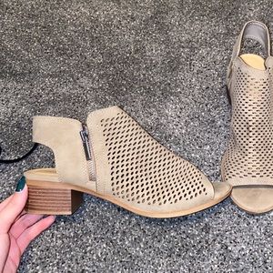 heeled peep-toe booties